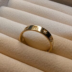 Gold Paw Print Band Ring - Women Jewelry Ring